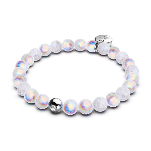 Marshmallow Chrome x Weißes Glitzerglasarmband