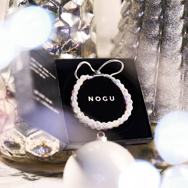 Marshmallow Chrom x Weiß | Glitzerglas Doppelarmband