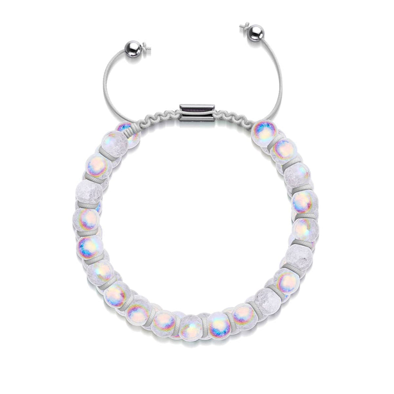 Marshmallow Chrom x Weiß | Glitzerglas Doppelarmband