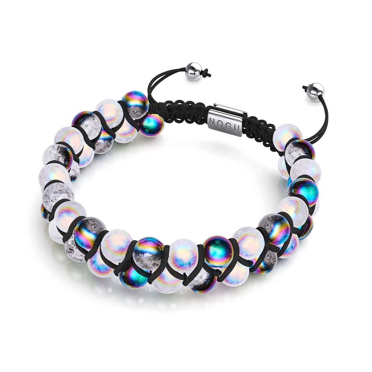 Einhorn Chrome x Marshmallow | Glitzerglas-Doppelarmband