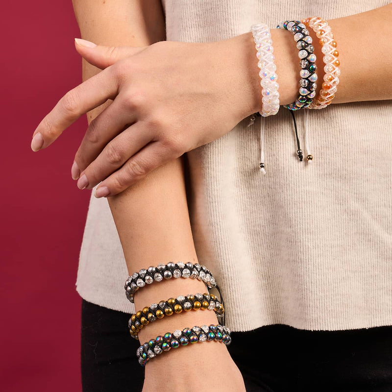 Einhorn Chrome x Marshmallow | Glitzerglas-Doppelarmband