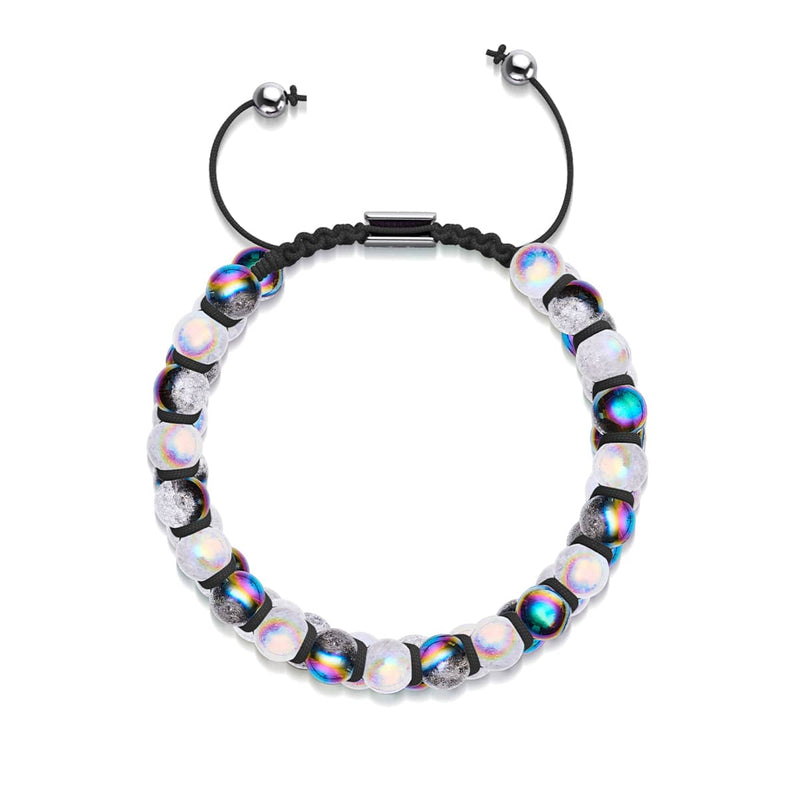 Einhorn Chrome x Marshmallow | Glitzerglas-Doppelarmband