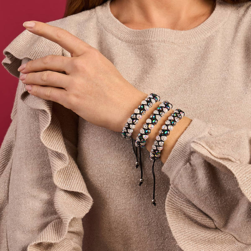 Einhorn Chrome x Marshmallow | Glitzerglas-Doppelarmband