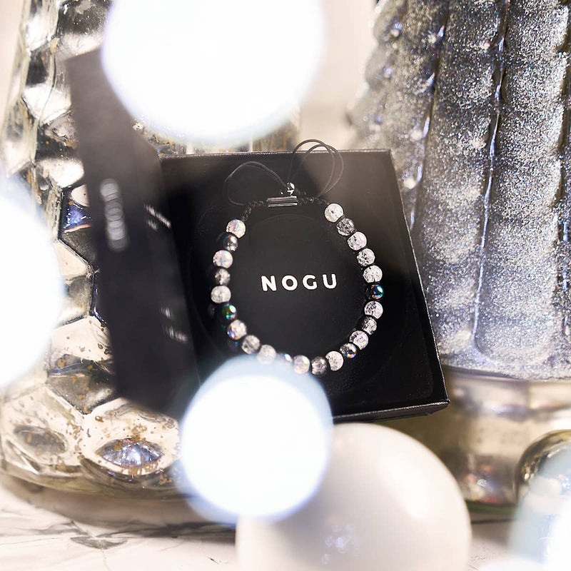 Einhorn Chrome x Marshmallow | Glitzerglas-Doppelarmband