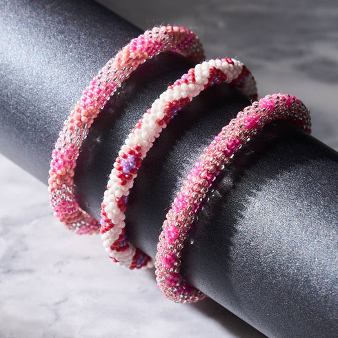 Kristallflamingo | Himalaya-Glasperlenarmband