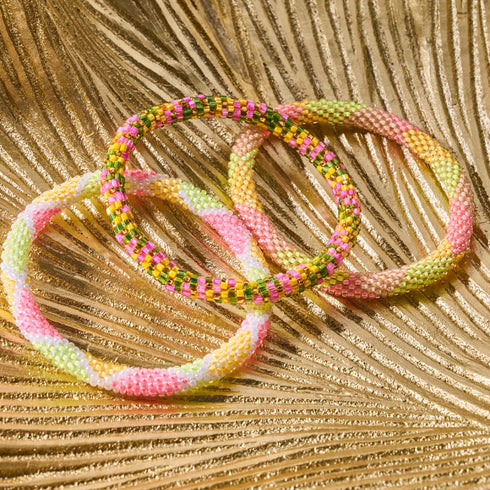 Melonenfreude | Himalaya-Glasperlenarmband