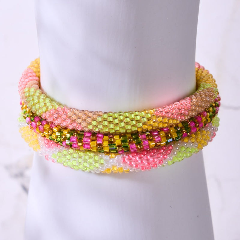 Melonenfreude | Himalaya-Glasperlenarmband