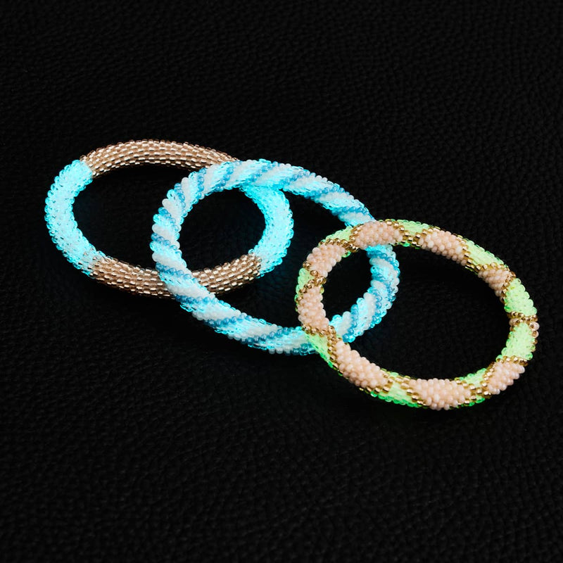Neonkürbis | Himalaya-Glasperlenarmband