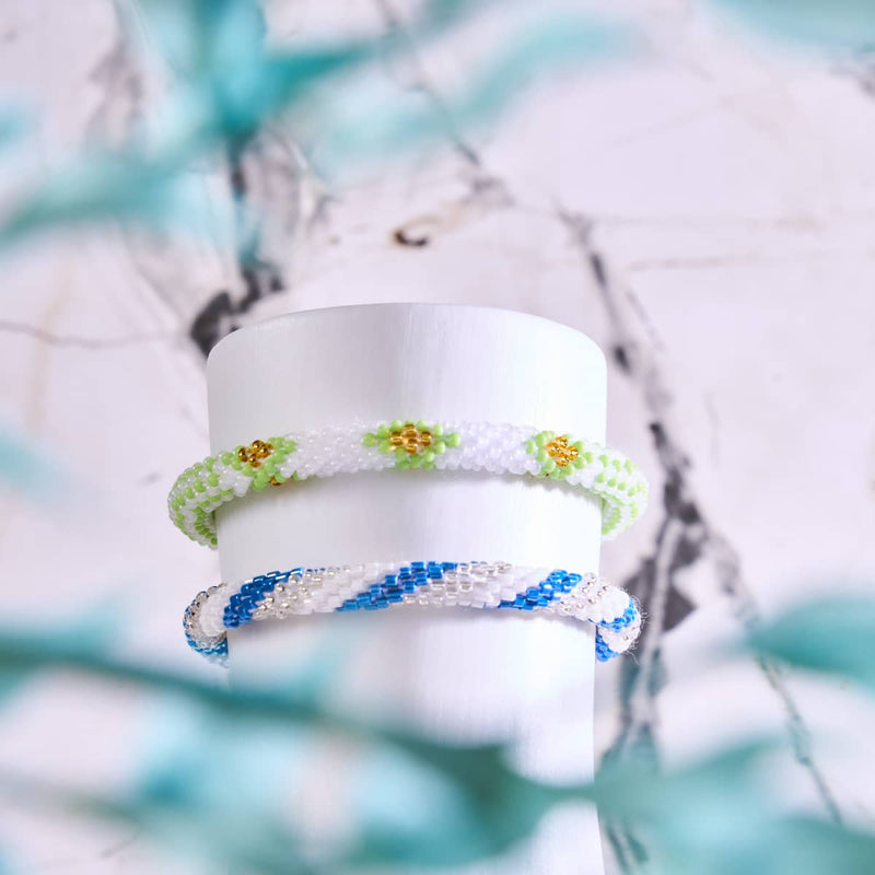 Pistazientraum | Himalaya-Glasperlenarmband