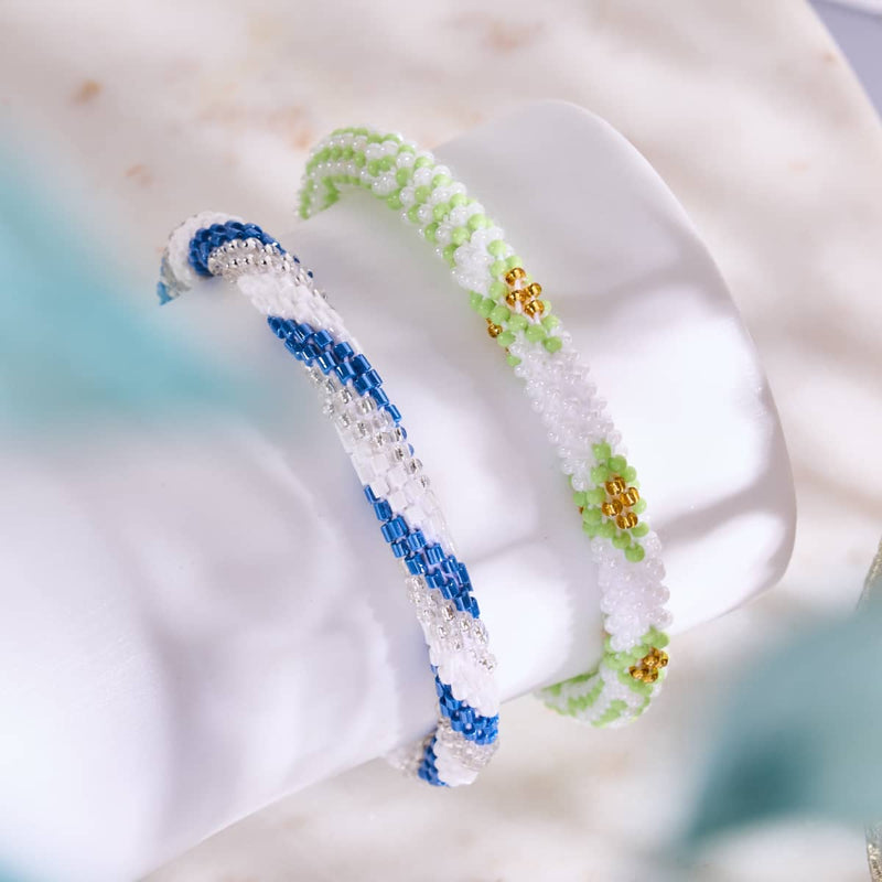 Pistazientraum | Himalaya-Glasperlenarmband