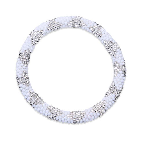 Schimmernde Salzebenen | Himalaya-Glasperlenarmband