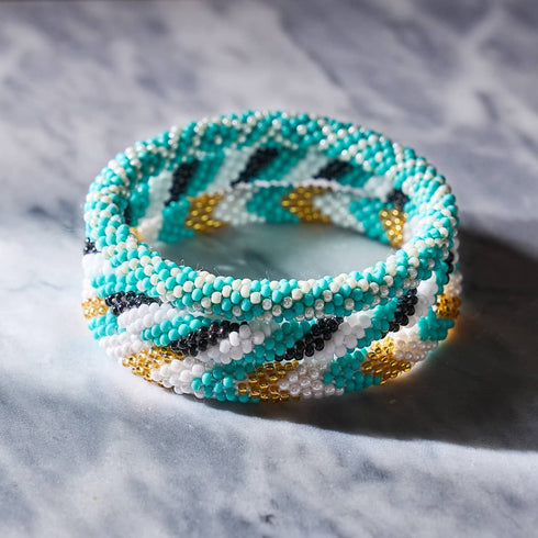 Gezeitenwelle | Himalaya-Glasperlenarmband