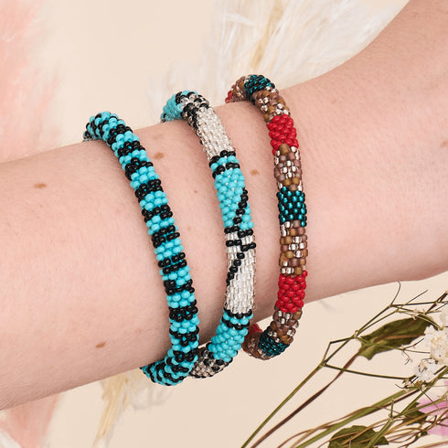 Türkisbucht | Himalaya-Glasperlenarmband