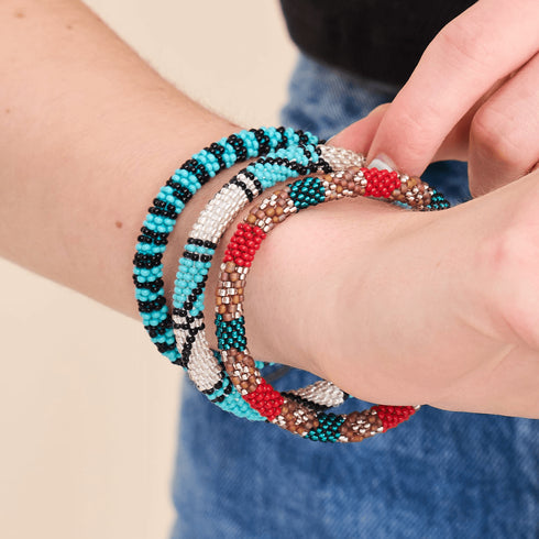 Türkisbucht | Himalaya-Glasperlenarmband