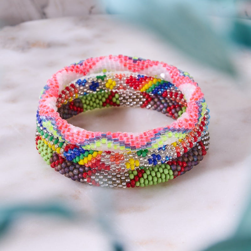 Wassermeloneneis | Himalaya-Glasperlenarmband