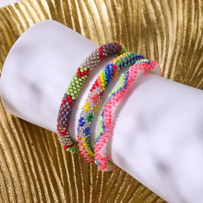 Wassermeloneneis | Himalaya-Glasperlenarmband