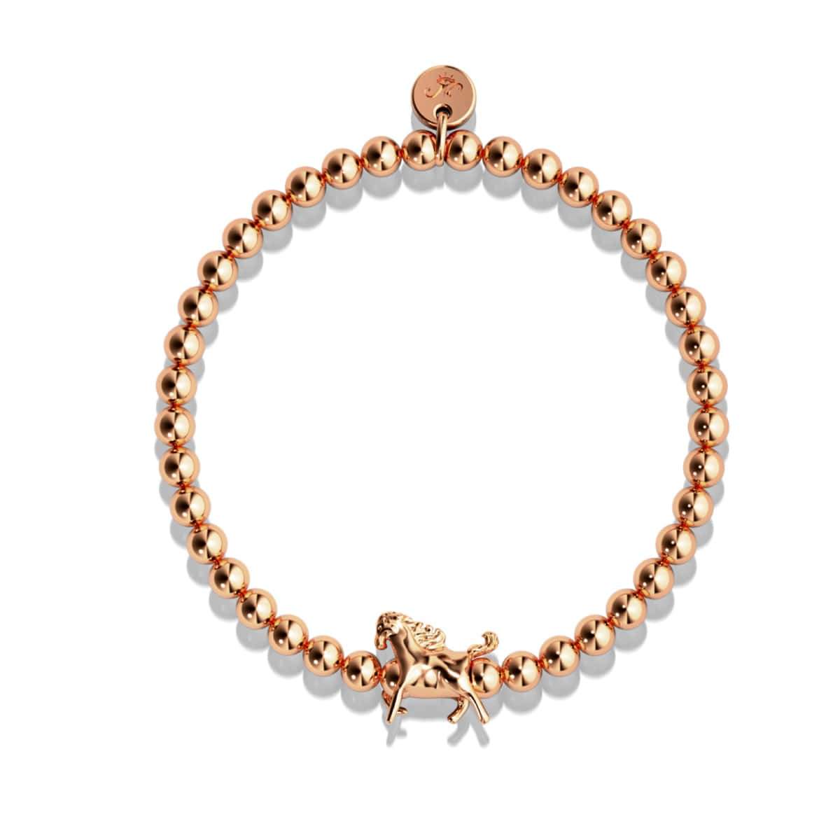 Reitsport | 18 Karat Roségold | Armband mit Pferdeanhänger