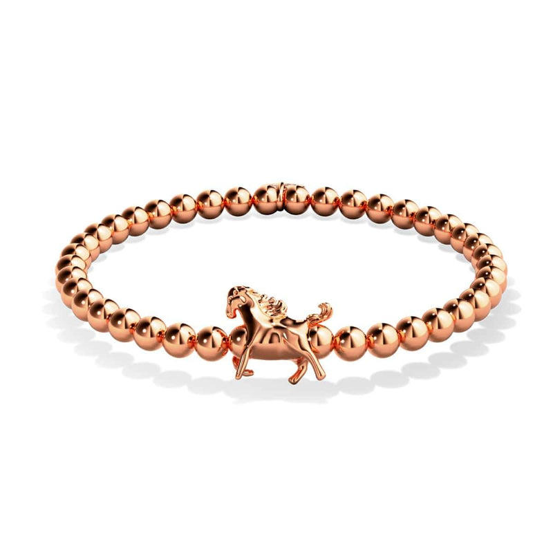 Reitsport | 18 Karat Roségold | Armband mit Pferdeanhänger