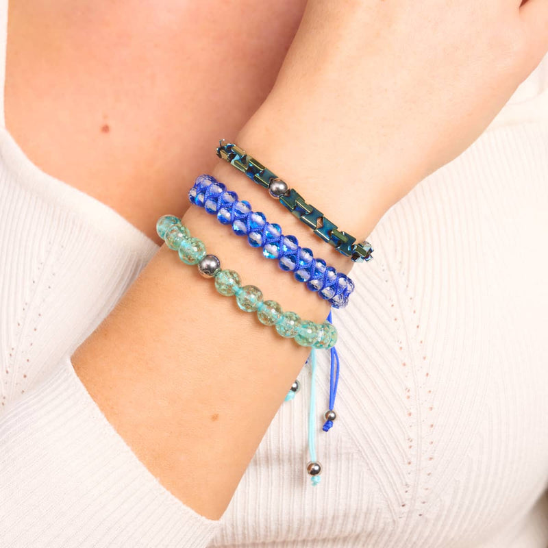 Blauer Smaragd | Sanduhr-Armband