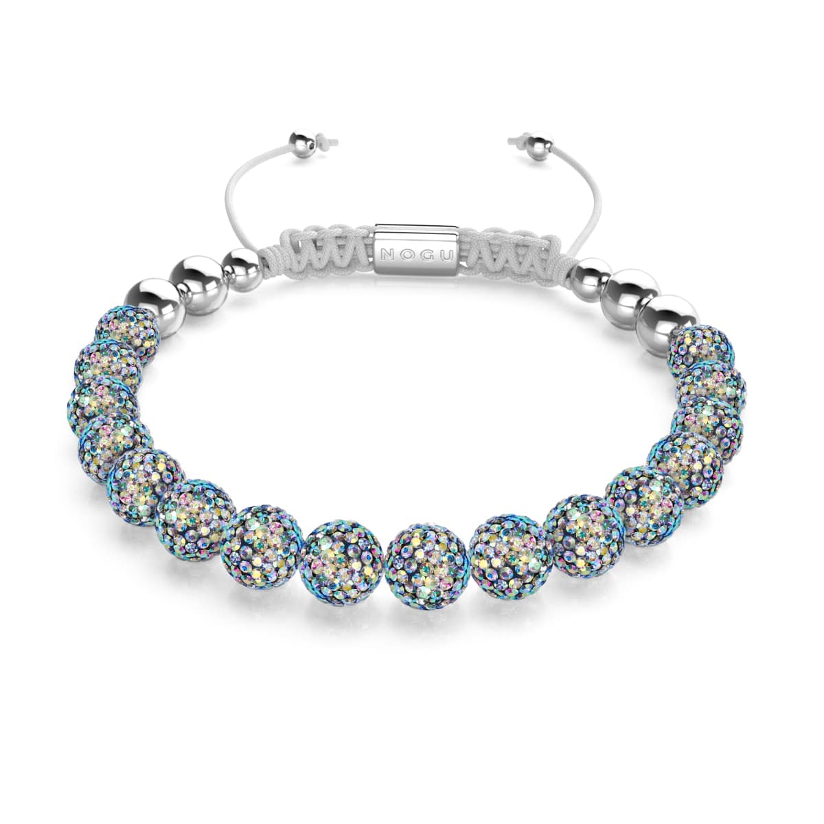 Mitternachtskonfetti | Silber x Weiß | Kikiballa Armband