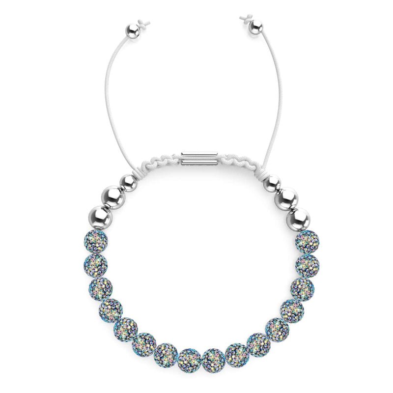 Mitternachtskonfetti | Silber x Weiß | Kikiballa Armband