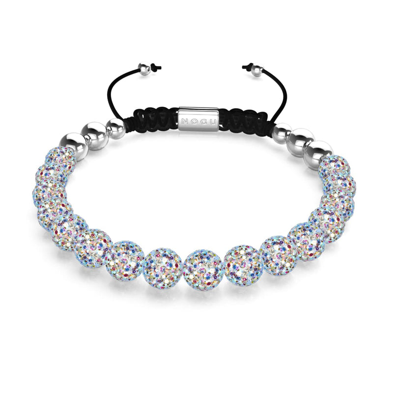 Regenbogenkonfetti | Silber x Schwarz | Kikiballa Armband