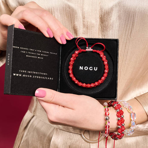 Rubin-Chrom-Kikiballa-Kristall x Vitalitätsarmband mit roter Schnur