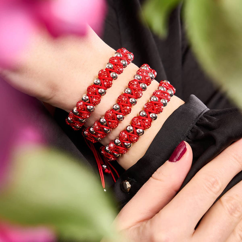 Rubin-Chrom-Kikiballa-Kristall x Vitalitätsarmband mit roter Schnur