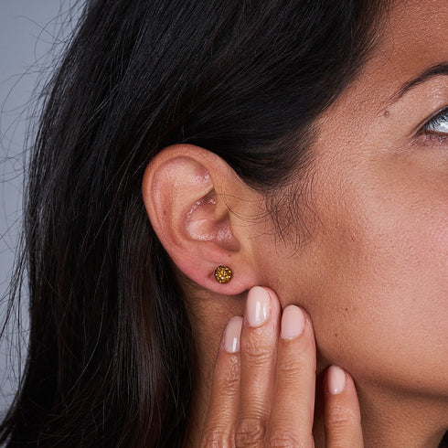 Bernsteinkristall | 925er Sterlingsilber | Mini-Kikiballa-Ohrringe