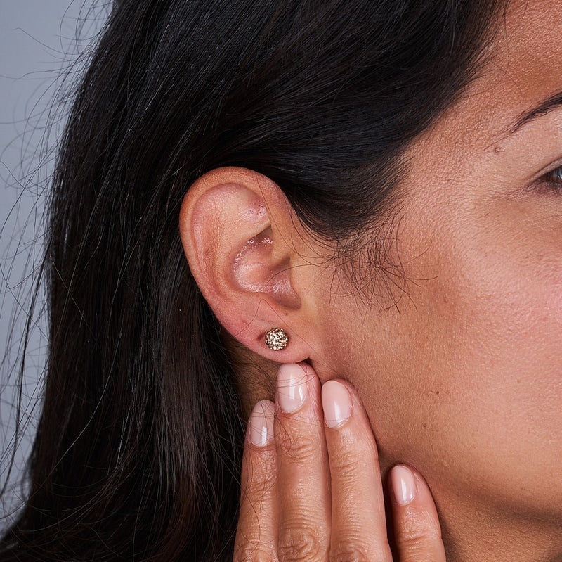 Champagner-Kristall | 925er Sterlingsilber | Mini-Kikiballa-Ohrringe