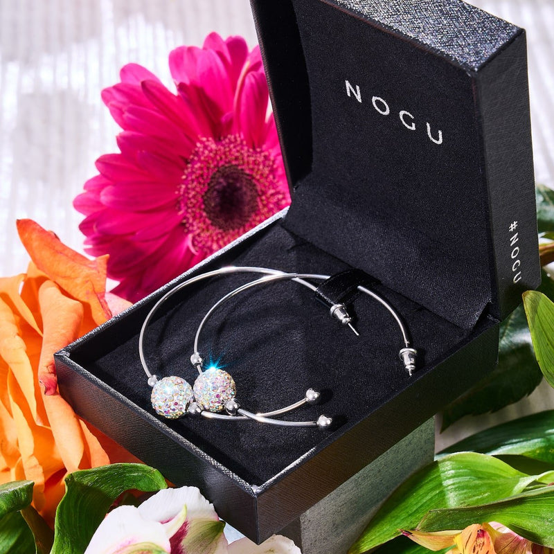 Konfetti-Kristall | Silber | Kikiballa Creolen