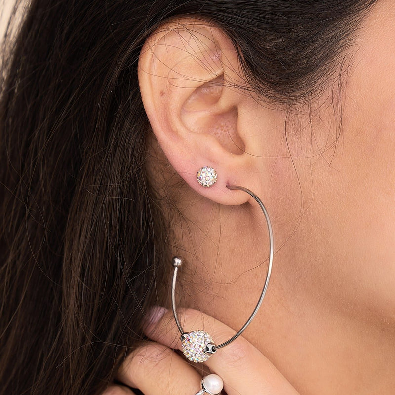 Konfetti-Kristall | Silber | Kikiballa Creolen