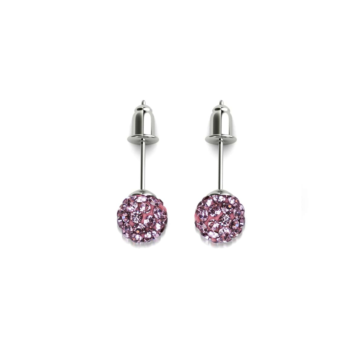 Flamingo-Kristall | 925er Sterlingsilber | Mini-Kikiballa-Ohrringe