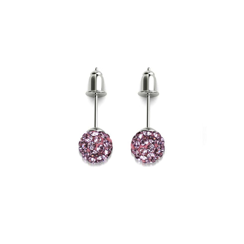 Flamingo-Kristall | 925er Sterlingsilber | Mini-Kikiballa-Ohrringe