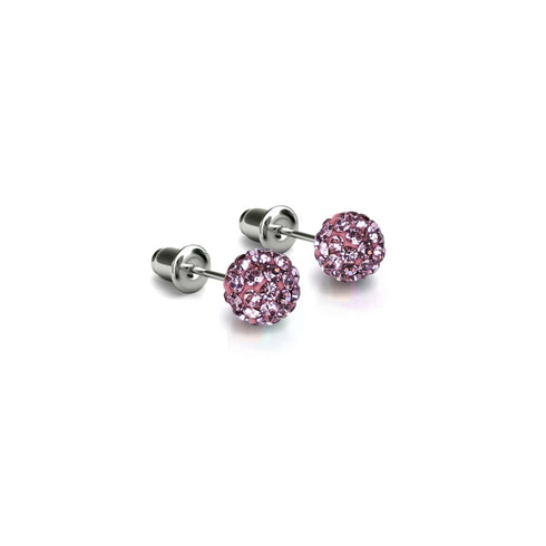 Flamingo-Kristall | 925er Sterlingsilber | Mini-Kikiballa-Ohrringe