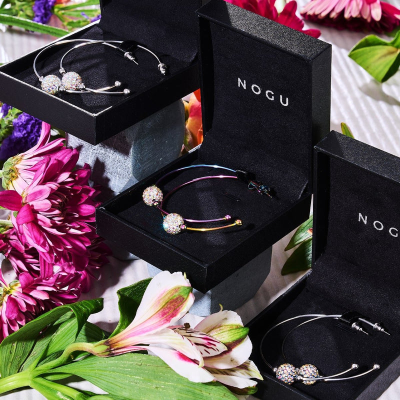 Mitternachtskonfetti-Kristall | Silber | Kikiballa Creolen