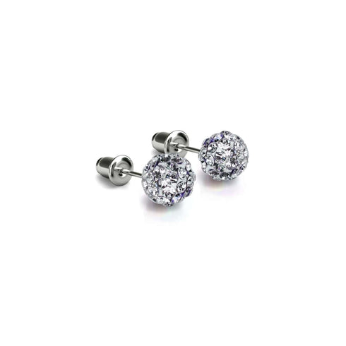 Winterweißer Kristall | 925er Sterlingsilber | Mini-Kikiballa-Ohrringe