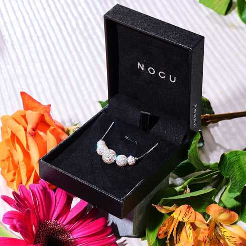 Konfetti-Kristall | 925er Sterlingsilber | Kikiballa-Halskette mit Unendlichkeitsverschluss