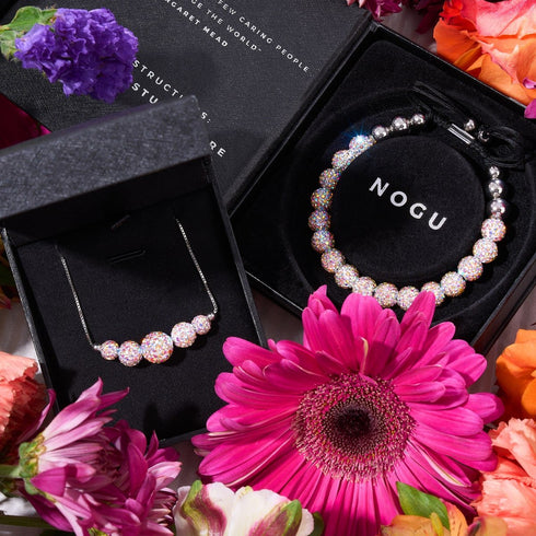 Konfetti-Kristall | 925er Sterlingsilber | Kikiballa-Halskette mit Unendlichkeitsverschluss