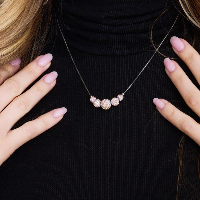 Konfetti-Kristall | 925er Sterlingsilber | Kikiballa-Halskette mit Unendlichkeitsverschluss