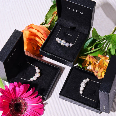 Konfetti-Kristall | 925er Sterlingsilber | Kikiballa-Halskette mit Unendlichkeitsverschluss