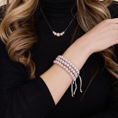 Konfetti-Kristall | 925er Sterlingsilber | Kikiballa-Halskette mit Unendlichkeitsverschluss