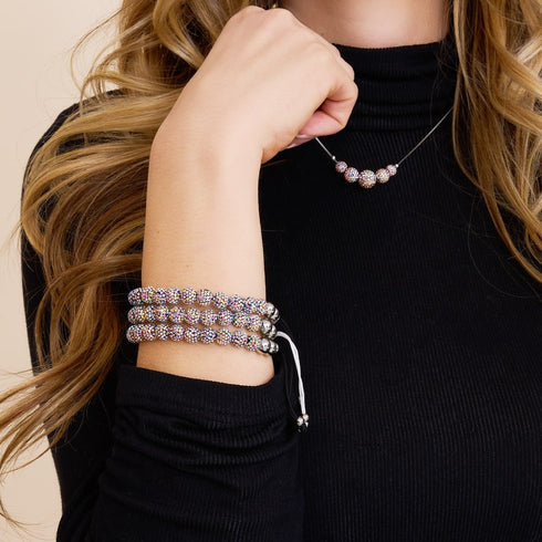 Mitternachtskonfetti-Kristall | 925er Sterlingsilber | Kikiballa-Halskette mit Unendlichkeitsverschluss