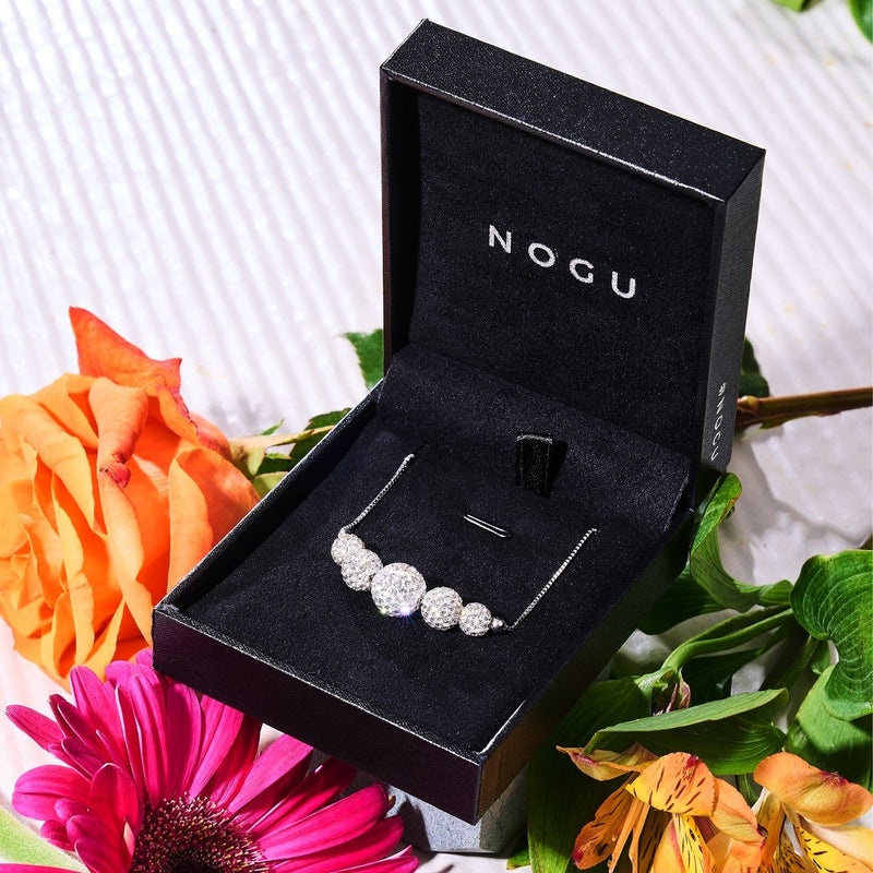 Winterweißer Kristall | 925er Sterlingsilber | Kikiballa-Halskette mit Unendlichkeitsverschluss