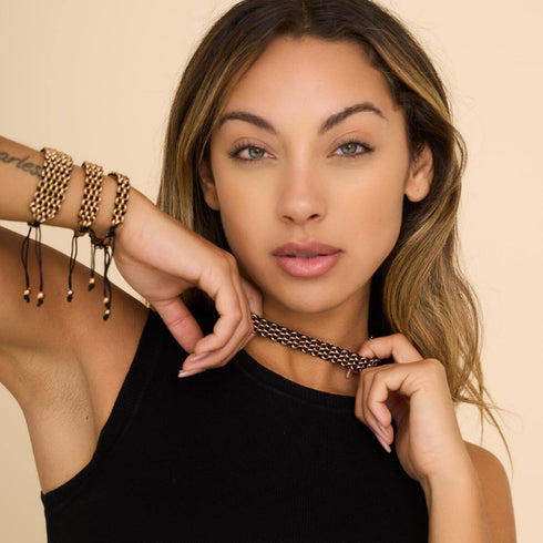 Schwarz x Roségold | Kismet Links | Choker Halskette