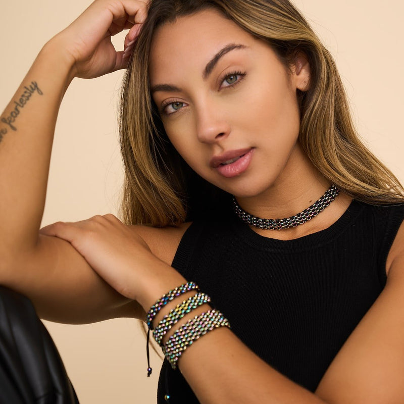 Schwarz x Einhorn Silber | Kismet Links | Choker Halskette