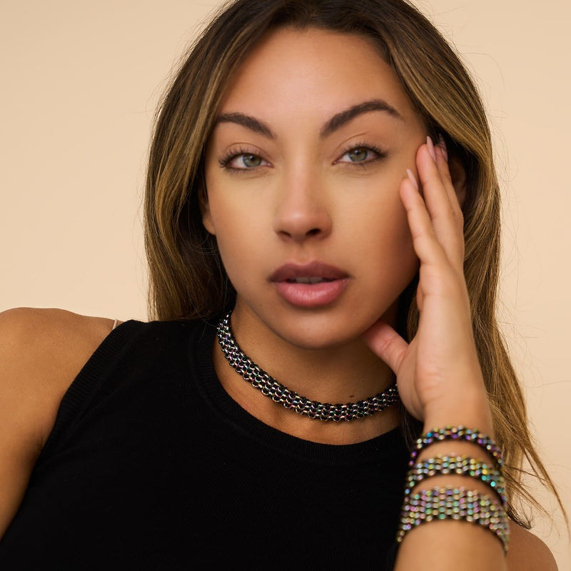 Schwarz x Einhorn Silber | Kismet Links | Choker Halskette