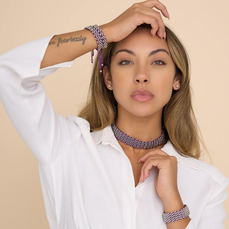 Lila x Silber | Kismet Links | Deluxe Choker Halskette