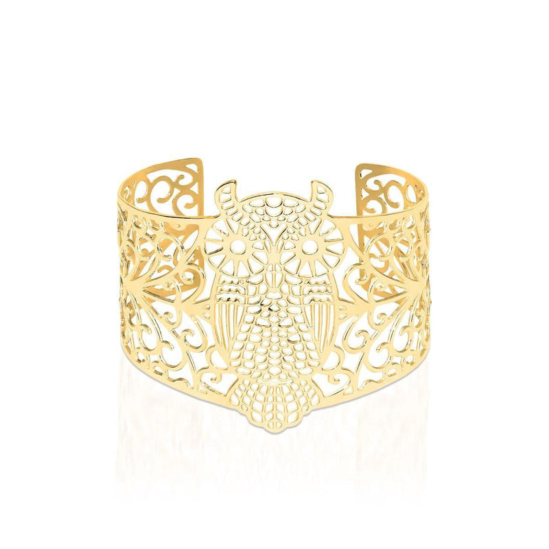 Eule | 18 Karat Gold | Lasergeschnittene Manschette