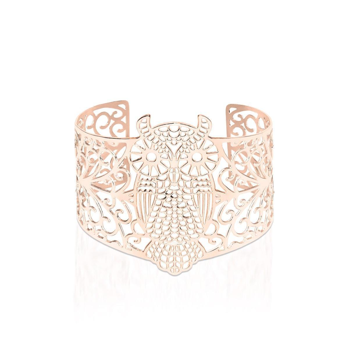 Eule | 18 Karat Roségold | Lasergeschnittene Manschette